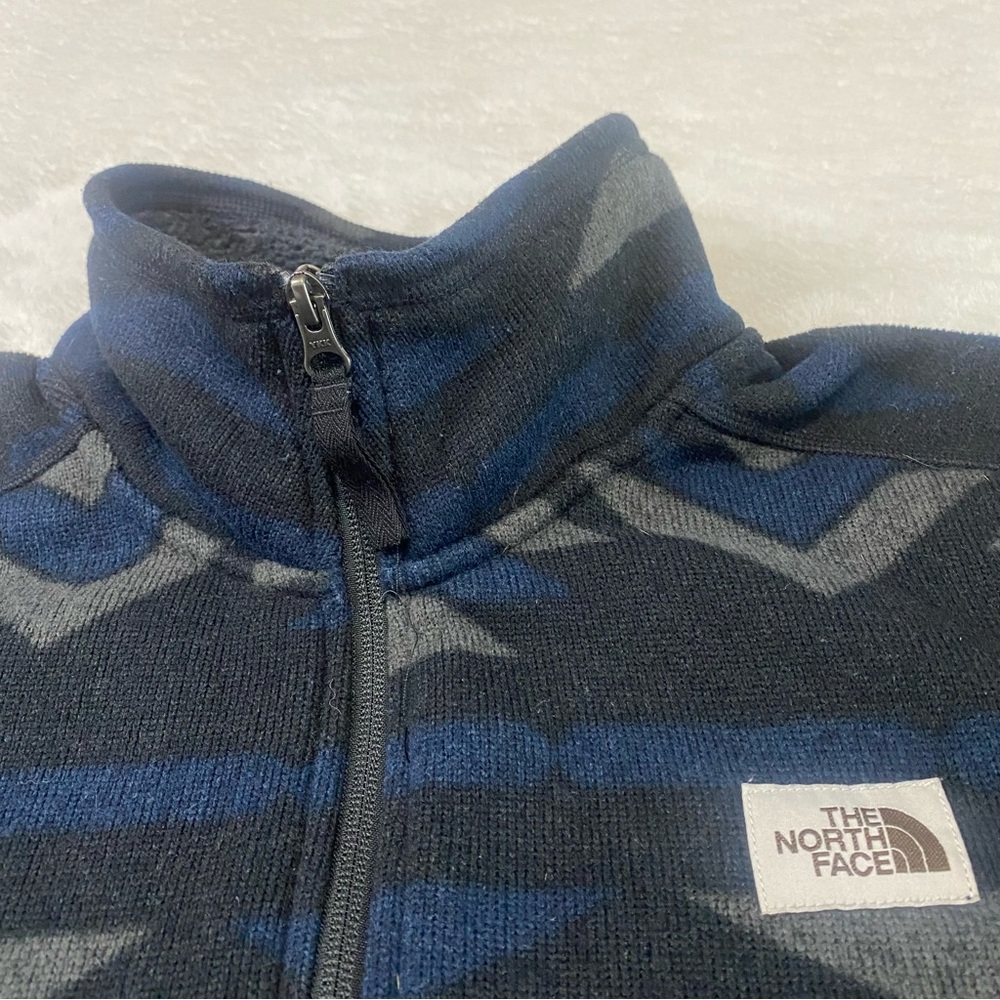 The North Face Jacket Mens M Black 1/4 Zip Aztec Novelty Gordon Lyons Fleece - Picture 3 of 10